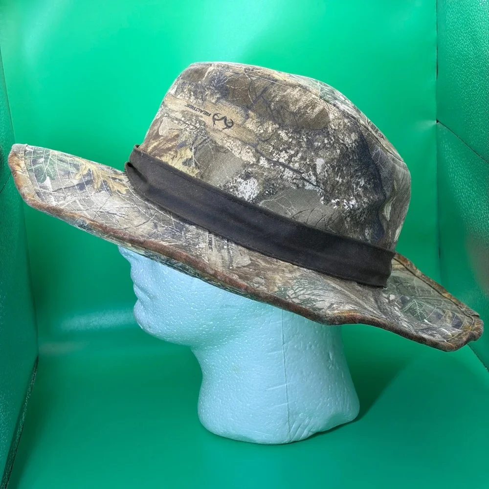 Realtree Camo Boonie Hat Mens XL Outdoor Fishing Wide Brim Bush Fedora Sun Cap